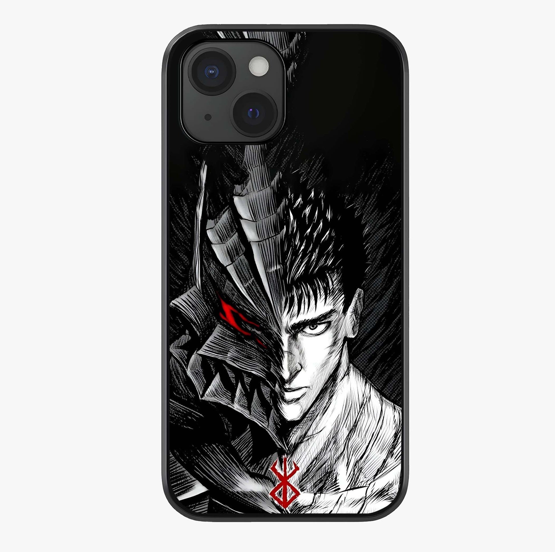 Berserker Blood Oath Glass Case showing full back design in clean flat view with glossy glass finish.