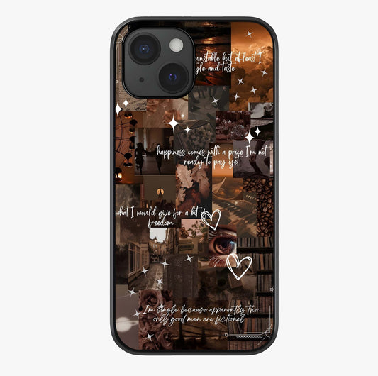 Bittersweet Aesthetic Chaos Glass Case showing full back design in clean flat view with glossy glass finish.