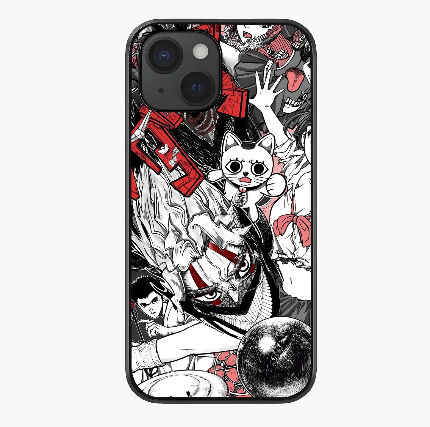 Crimson Chaos Panel Glass Case showing full back design in clean flat view with glossy glass finish.