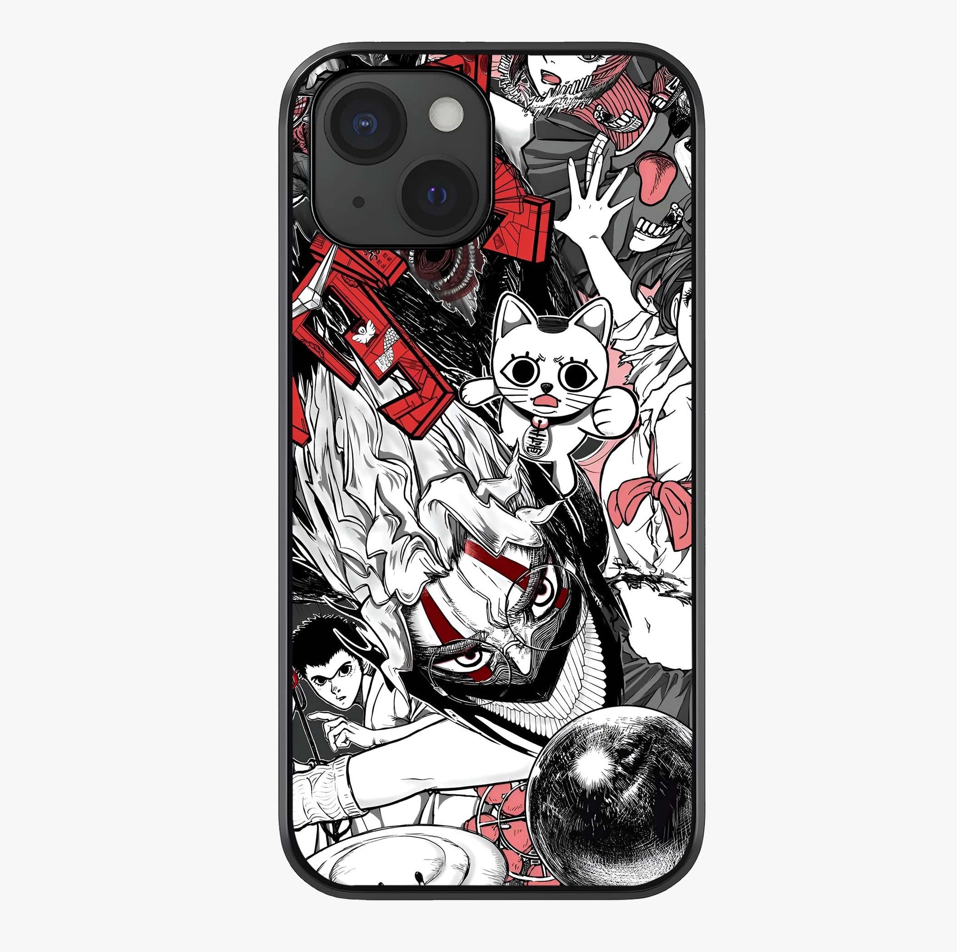 Crimson Chaos Panel Glass Case showing full back design in clean flat view with glossy glass finish.