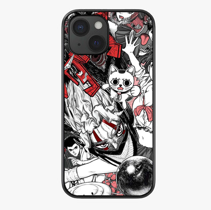 Crimson Chaos Panel Glass Case showing full back design in clean flat view with glossy glass finish.
