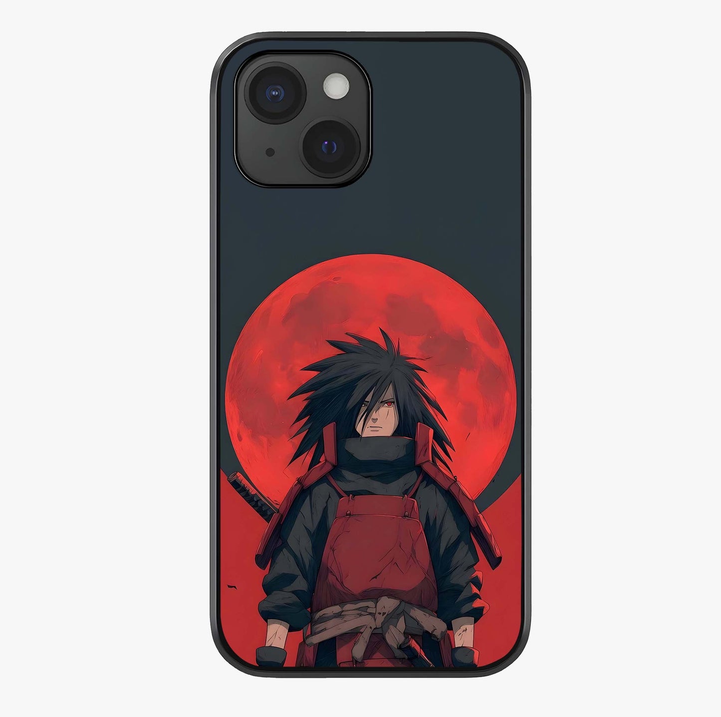 Crimson Moon Warlord Glass Case showing full back design in clean flat view with glossy glass finish.
