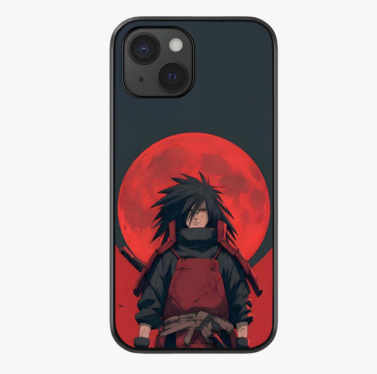 Crimson Moon Warlord Glass Case showing full back design in clean flat view with glossy glass finish.