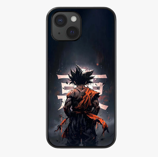 Dark Warrior In Rain Glass Case showing full back design in clean flat view with glossy glass finish.