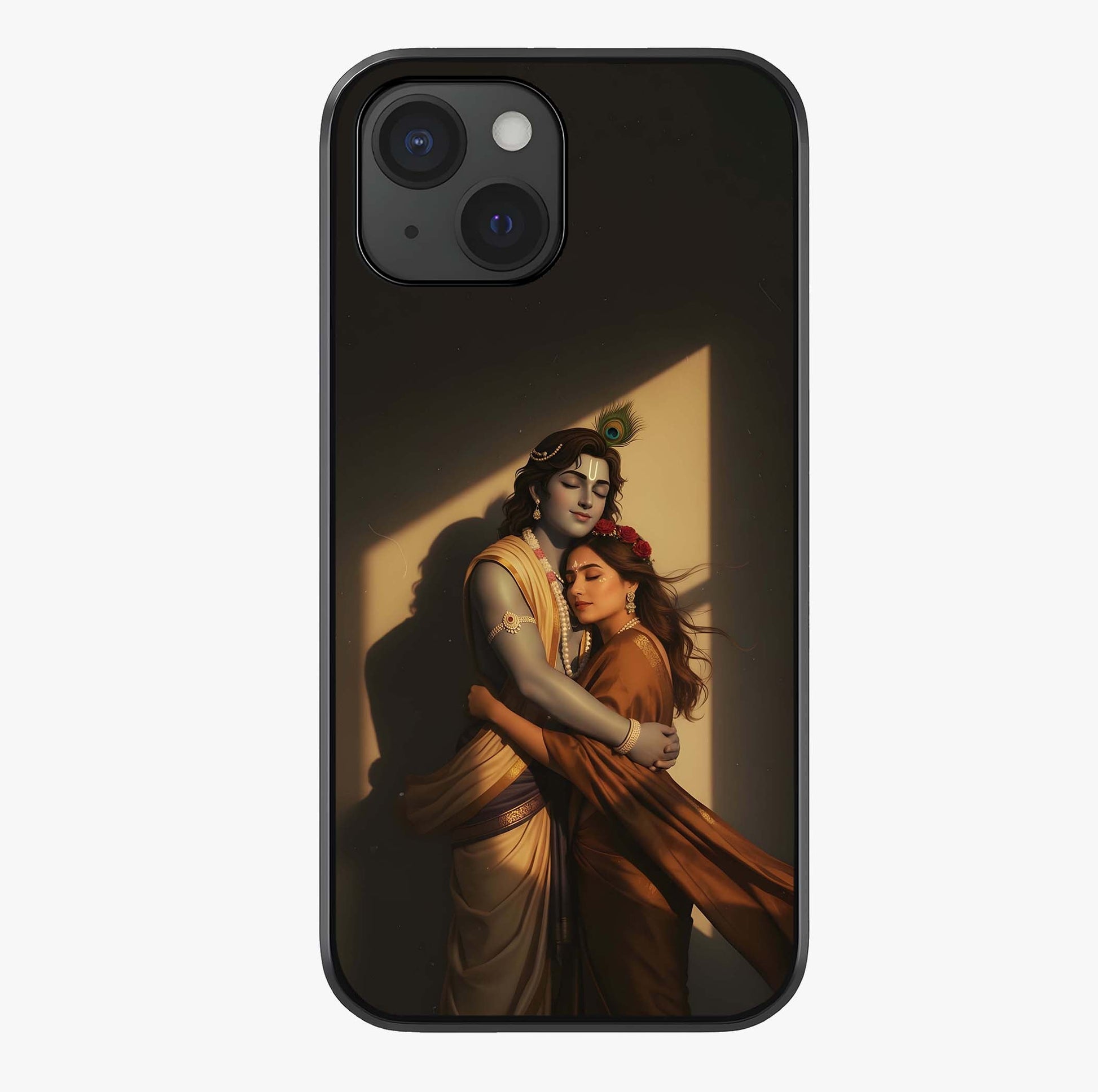 Divine Eternal Love Glass Case showing full back design in clean flat view with glossy glass finish.