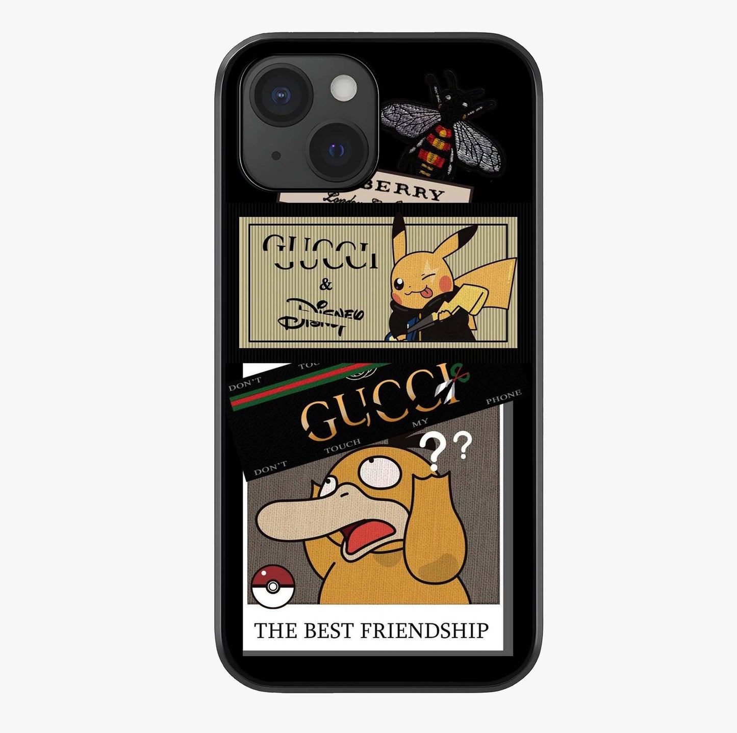Gucci Play Mashup Glass Case showing full back design in clean flat view with glossy glass finish.