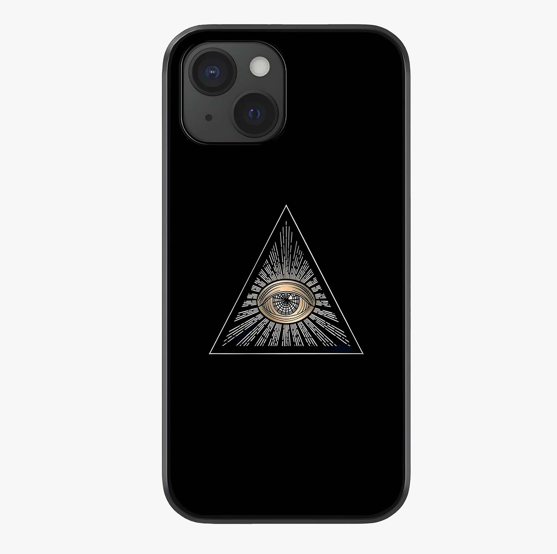 Illuminati Evil Glass Case showing full back design in clean flat view with glossy glass finish.