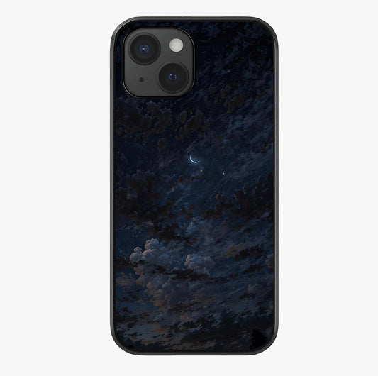 Lunar Veil Silence Glass Case showing full back design in clean flat view with glossy glass finish.