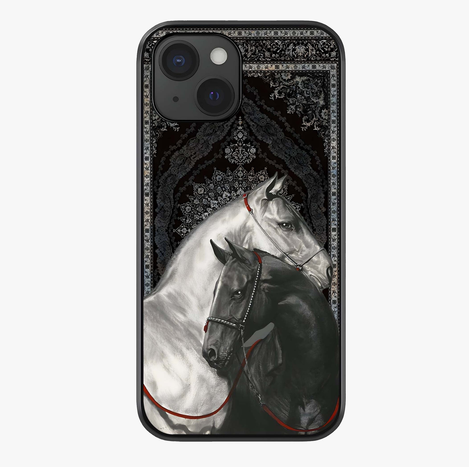 Majestic Ride Legacy Glass Case showing full back design in clean flat view with glossy glass finish.