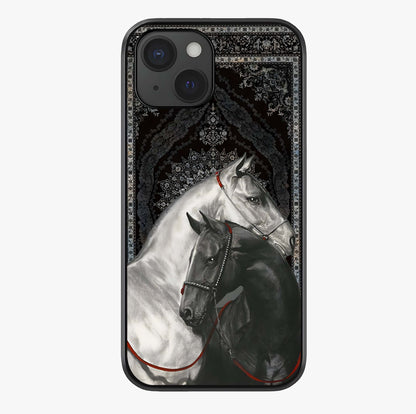 Majestic Ride Legacy Glass Case showing full back design in clean flat view with glossy glass finish.