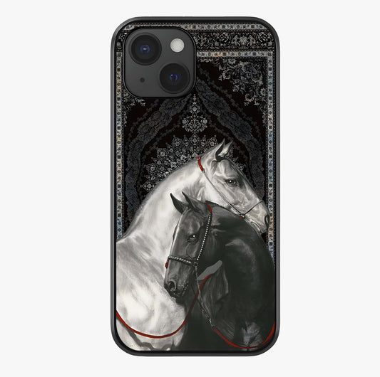 Majestic Ride Legacy Glass Case showing full back design in clean flat view with glossy glass finish.