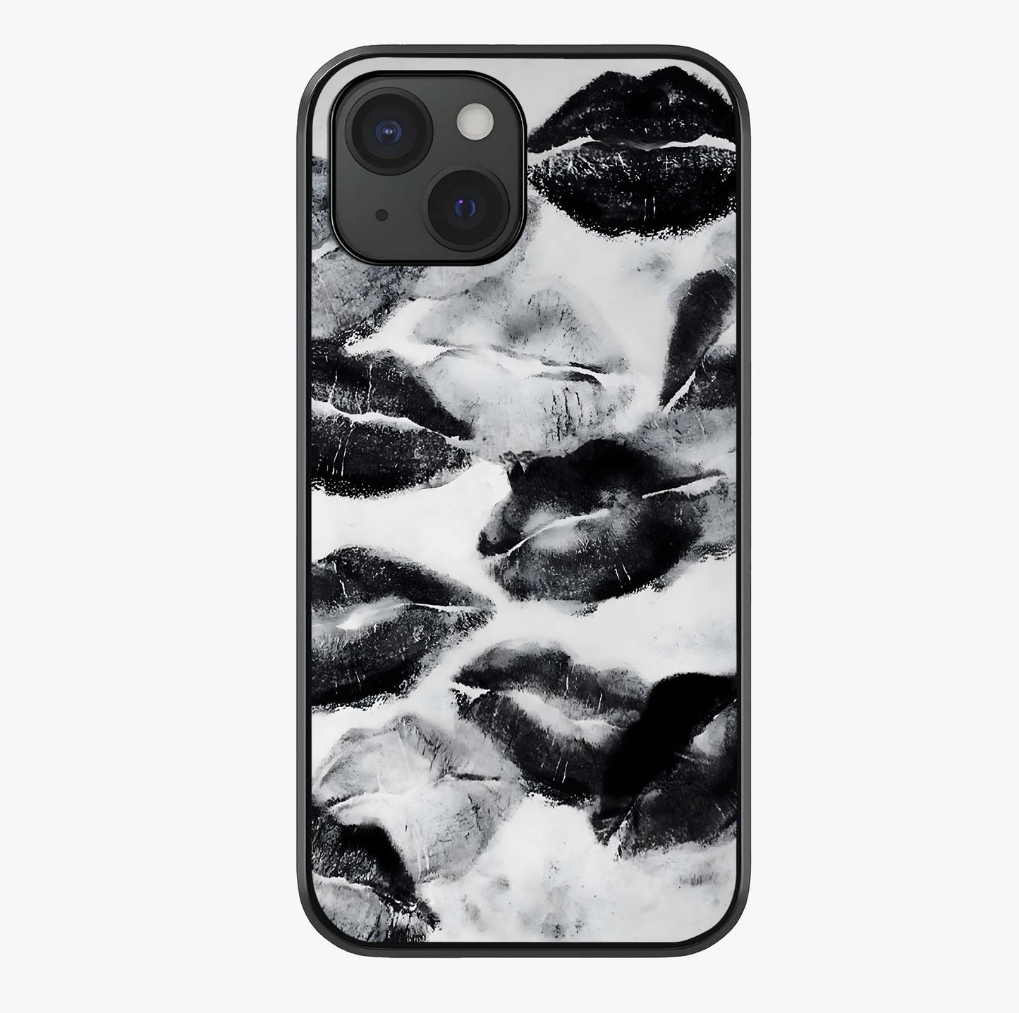Midnight Kiss Marks Glass Case showing full back design in clean flat view with glossy glass finish.