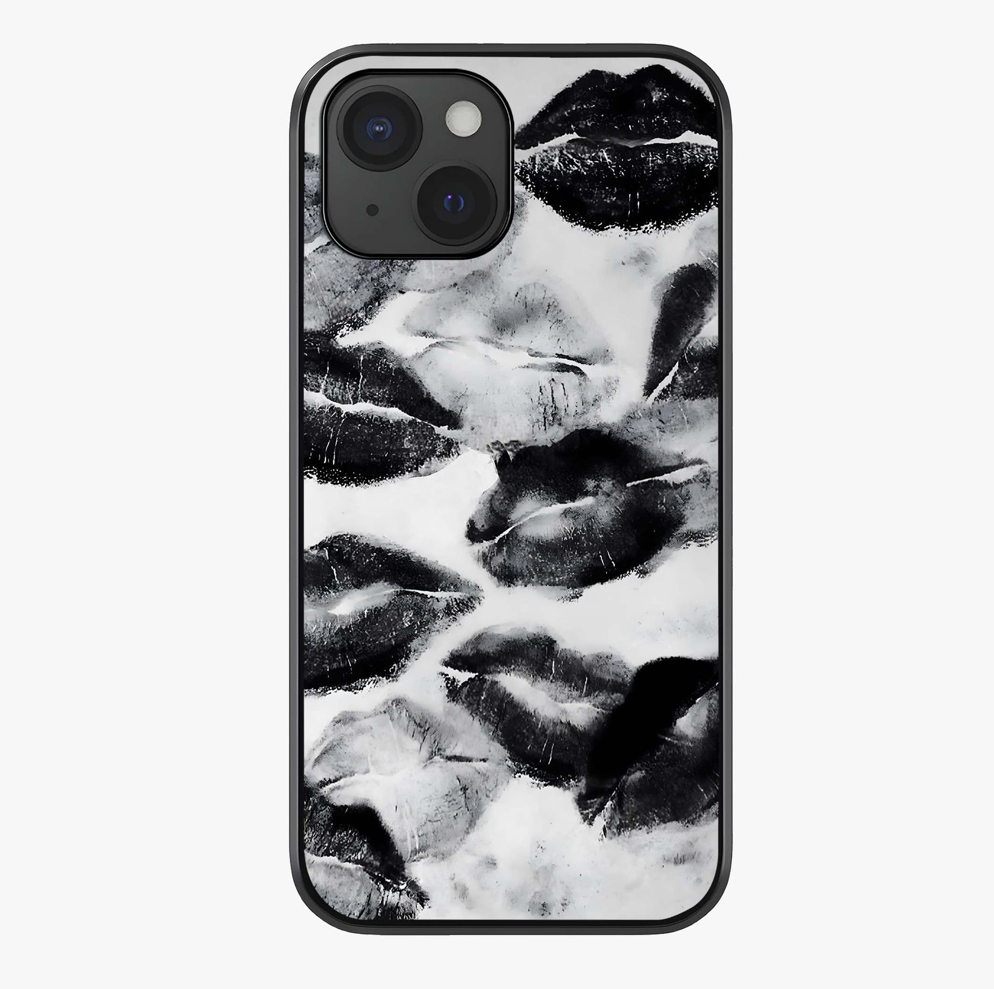 Midnight Kiss Marks Glass Case showing full back design in clean flat view with glossy glass finish.