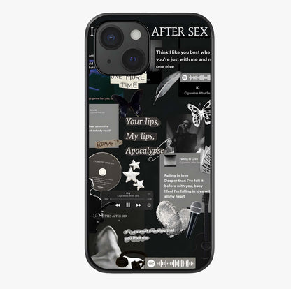 Midnight Love Echo Glass Case showing full back design in clean flat view with glossy glass finish.