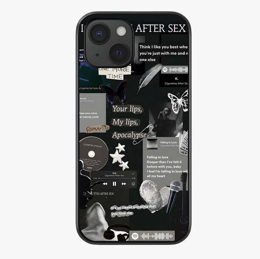 Midnight Love Echo Glass Case showing full back design in clean flat view with glossy glass finish.