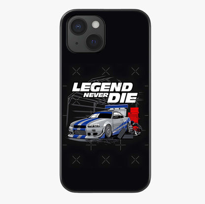 Midnight Racing Legacy Glass Case showing full back design in clean flat view with glossy glass finish.