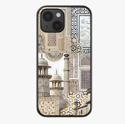 Mughal Marble Legacy Glass Case showing full back design in clean flat view with glossy glass finish.