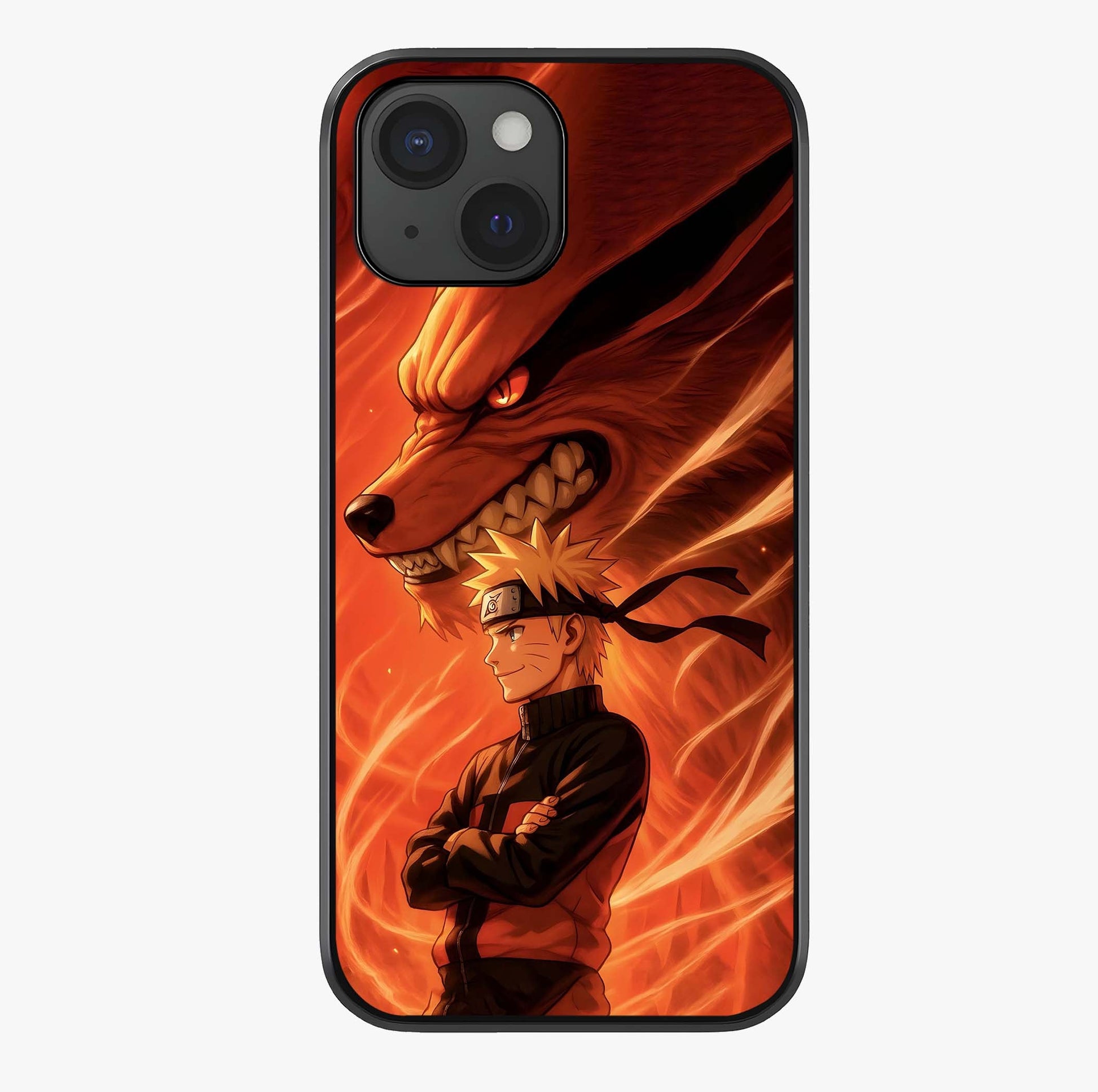 Nine Tails Legacy Glass Case showing full back design in clean flat view with glossy glass finish.