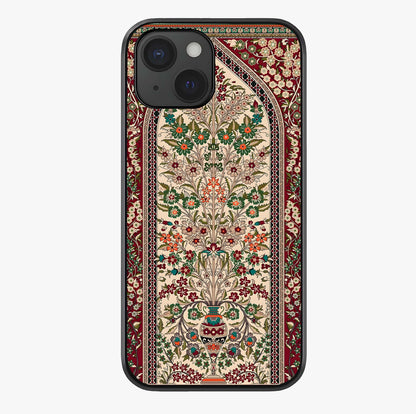 Persian Inspired Glass Case showing full back design in clean flat view with glossy glass finish.