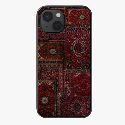 Persian Velvet Tale Glass Case showing full back design in clean flat view with glossy glass finish.
