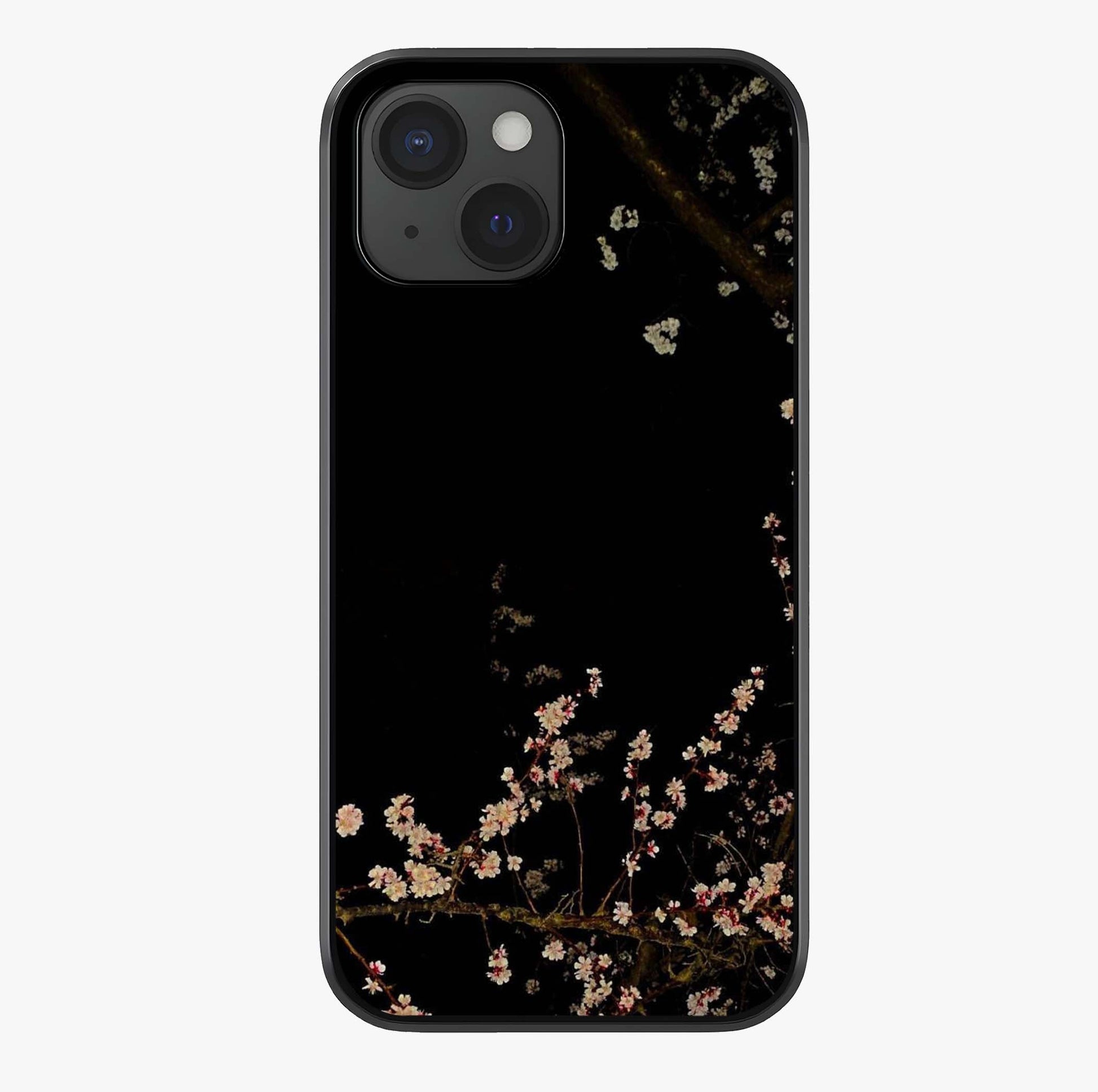 Petal Moon Light With Custom Name Glass Case showing full back design in clean flat view with glossy glass finish.