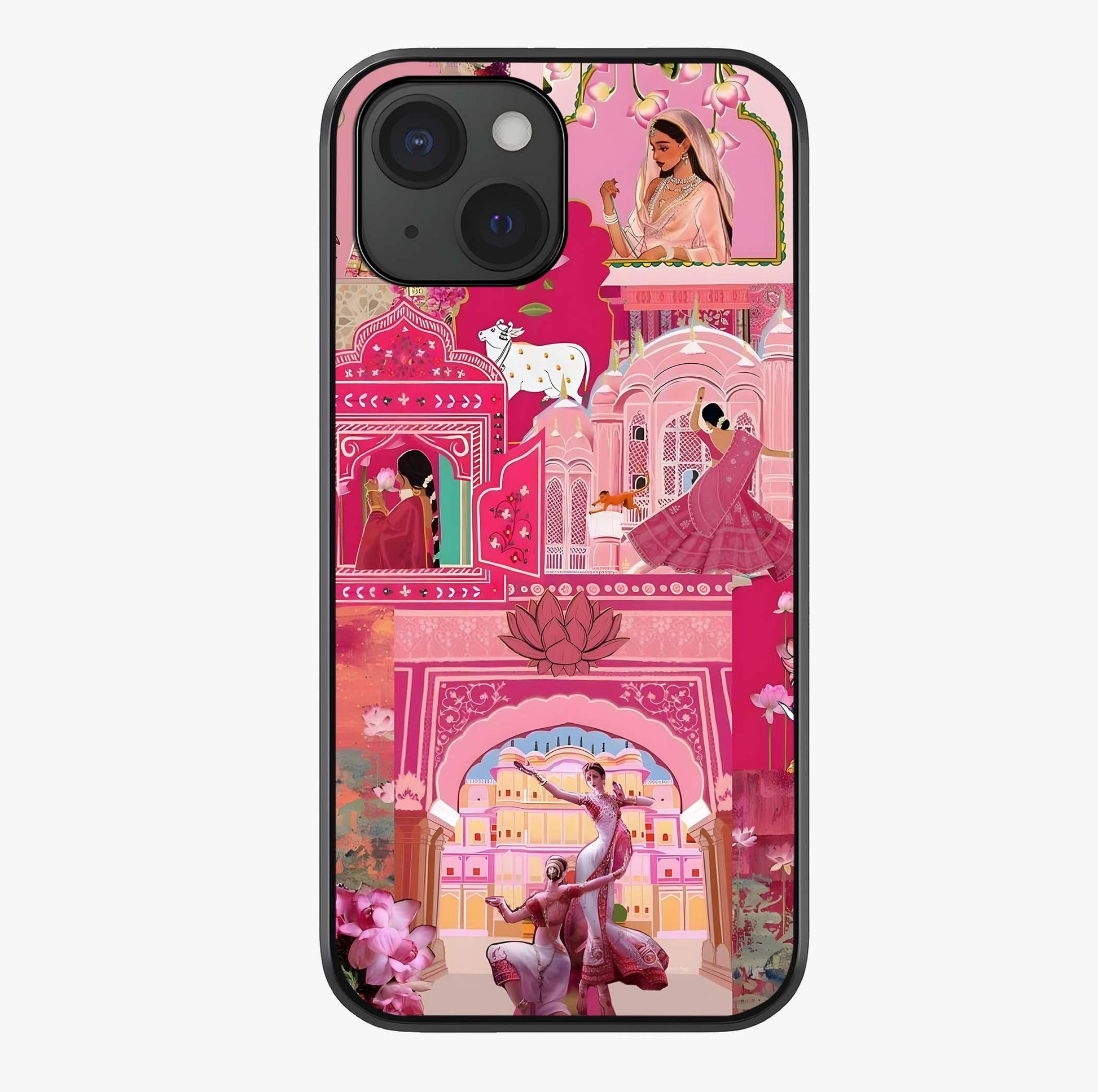 Pink Palace Muse Glass Case showing full back design in clean flat view with glossy glass finish.