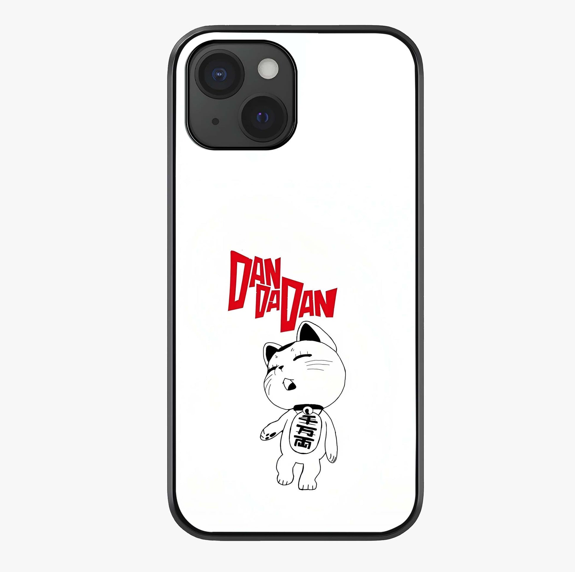 Playful Spirit Charm Glass Case showing full back design in clean flat view with glossy glass finish.