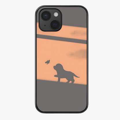 uppy Shadow Art Glass Case showing full back design in clean flat view with glossy glass finish.