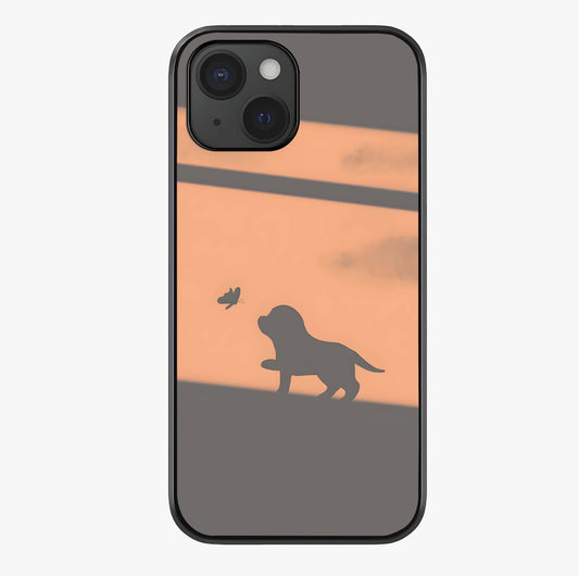 uppy Shadow Art Glass Case showing full back design in clean flat view with glossy glass finish.