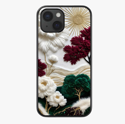 Radiant Bloom Elegance Glass Case showing full back design in clean flat view with glossy glass finish.