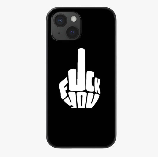 Rebel Mode On Glass Case showing full back design in clean flat view with glossy glass finish.