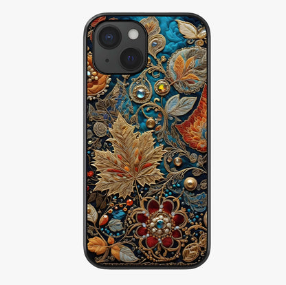 Royal Jewel Garden Glass Case showing full back design in clean flat view with glossy glass finish.