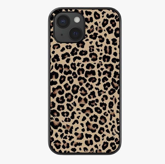 Savage Chic Pattern Glass Case showing full back design in clean flat view with glossy glass finish.