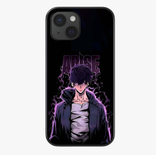 Shadow Monarch Awakening Glass Case showing full back design in clean flat view with glossy glass finish.