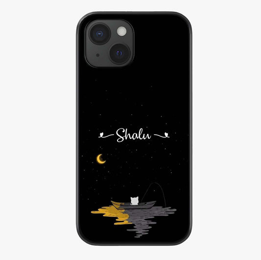 Silent Night Row Glass Case showing full back design in clean flat view with glossy glass finish.