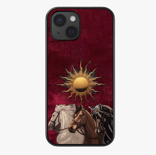 Solar Riders Glass Case showing full back design in clean flat view with glossy glass finish.