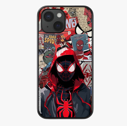 Spider Collage Street Glass Case showing full back design in clean flat view with glossy glass finish.