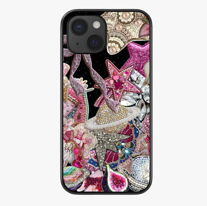 Starlit Jewel Dream Glass Case showing full back design in clean flat view with glossy glass finish.