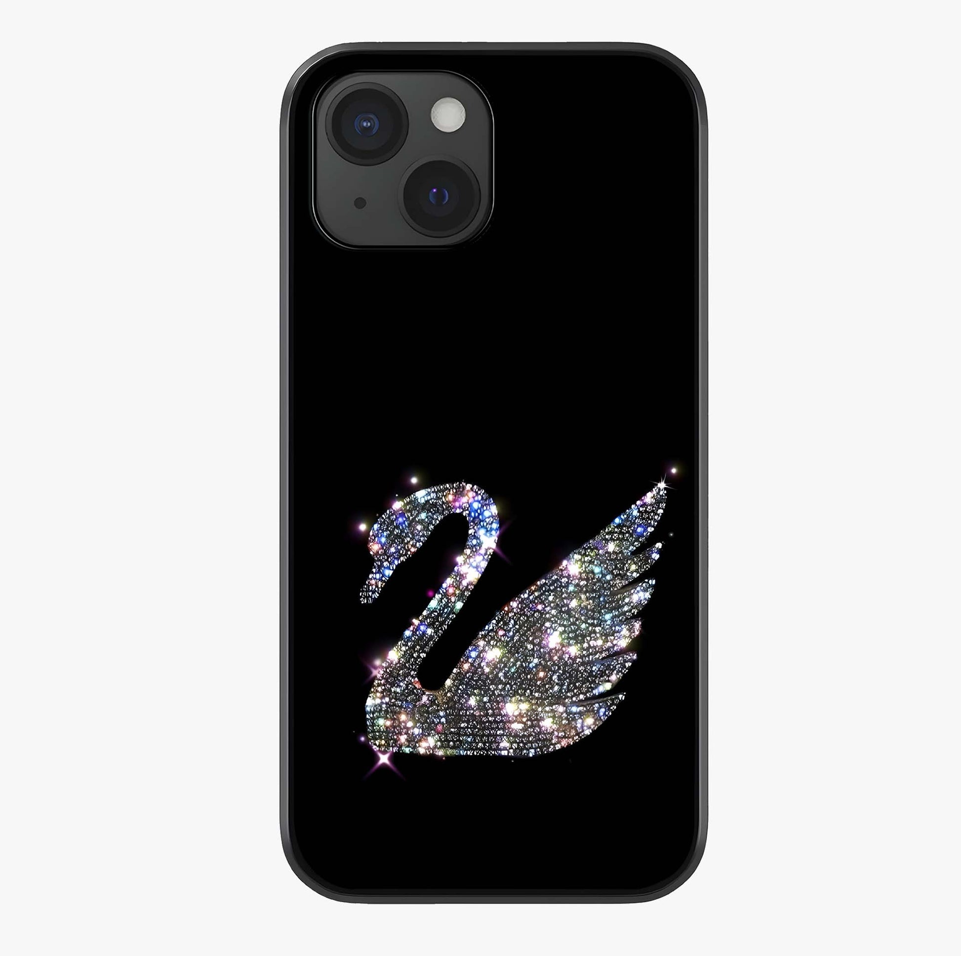 Starlit Swan Grace Glass Case showing full back design in clean flat view with glossy glass finish.