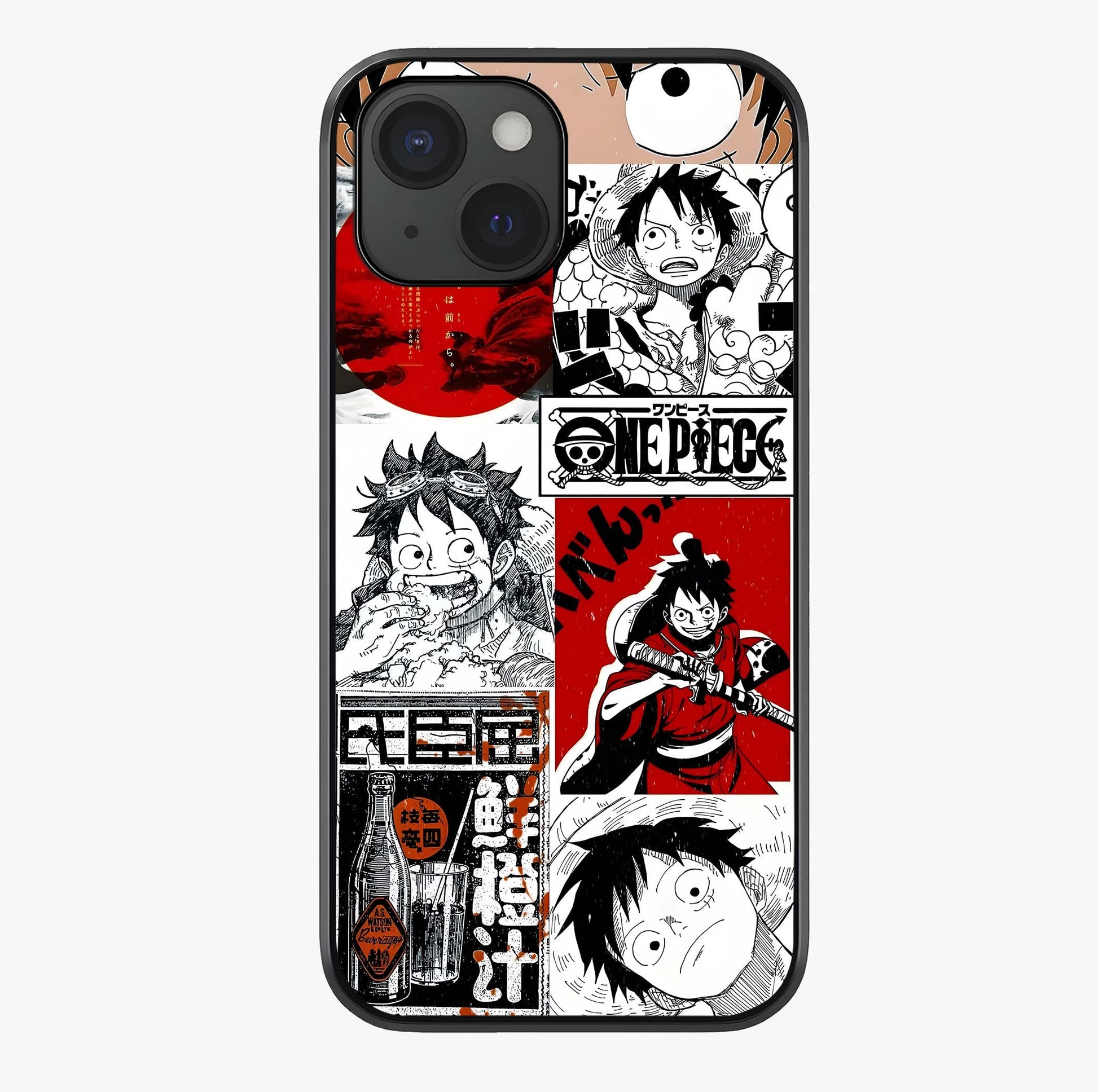 Strawhat Chaos Panels Glass Case showing full back design in clean flat view with glossy glass finish.