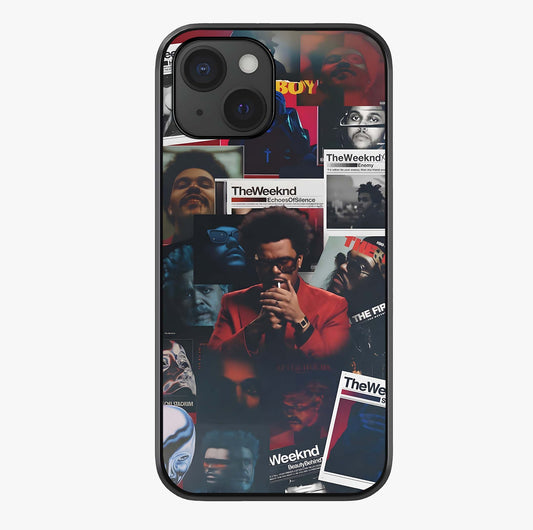 The Weeknd Glass Case showing full back design in clean flat view with glossy glass finish.