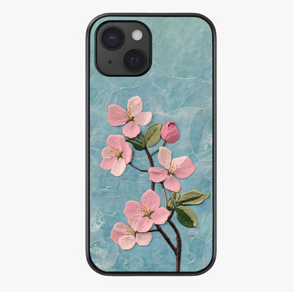 Threaded Blossom Breeze Glass Case showing full back design in clean flat view with glossy glass finish.