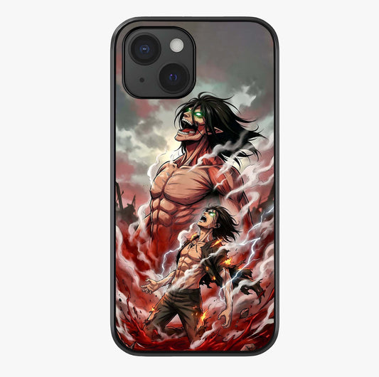 Titan Awakening Fury Glass Case showing full back design in clean flat view with glossy glass finish.