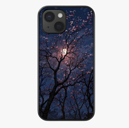 Twilight Sakura Serenade Glass Case showing full back design in clean flat view with glossy glass finish.