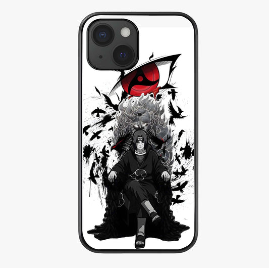Uchiha Shadow Throne Glass Case showing full back design in clean flat view with glossy glass finish.
