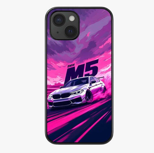 Velocity Drift Pulse Glass Case showing full back design in clean flat view with glossy glass finish.