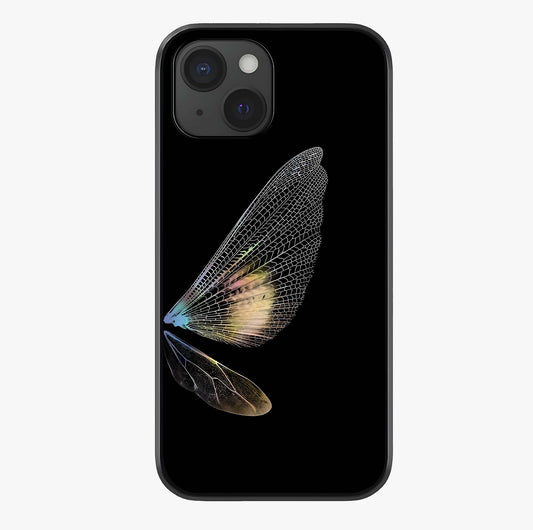 Whispers Of Wings Glass Case showing full back design in clean flat view with glossy glass finish.