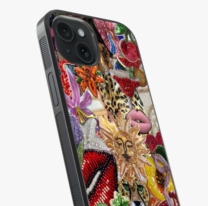 Beaded Fashion Jungle Glass Case captured at a warm angle highlighting gloss, texture and premium glass finish.