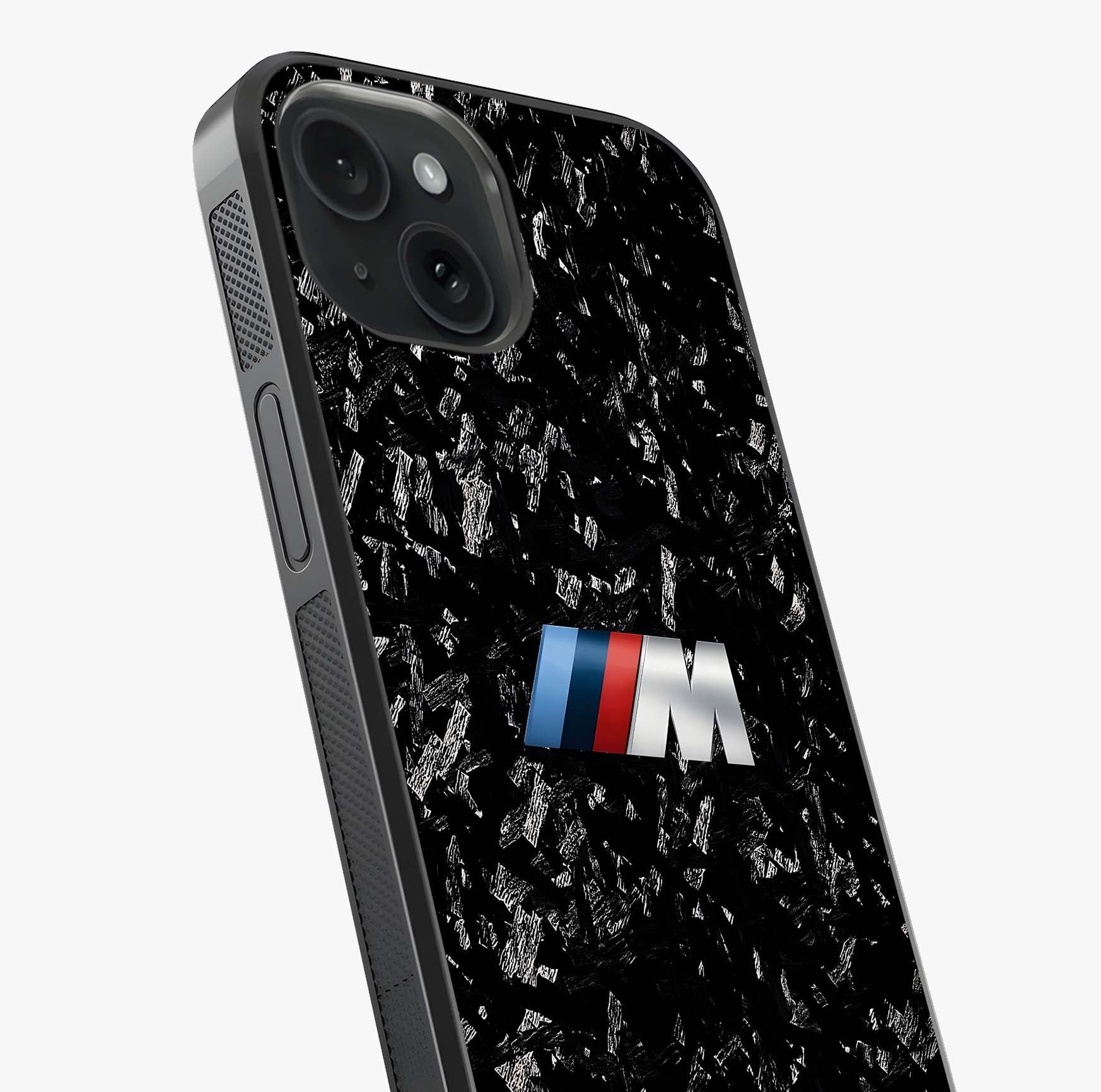Carbon Speed Mark Glass Case captured at a warm angle highlighting gloss, texture and premium glass finish.