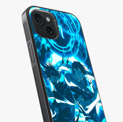 Cursed Energy Clash Glass Case captured at a warm angle highlighting gloss, texture and premium glass finish.